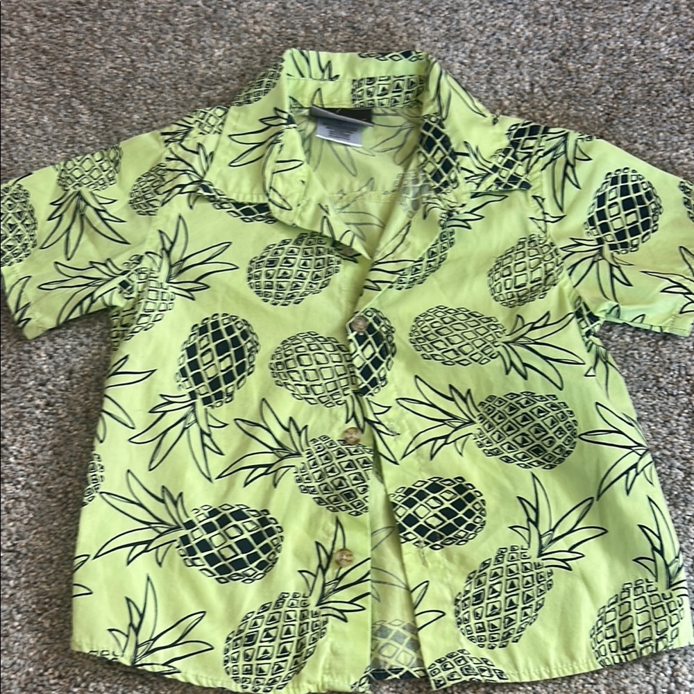 Kids Pineapple Print Shirt - Green